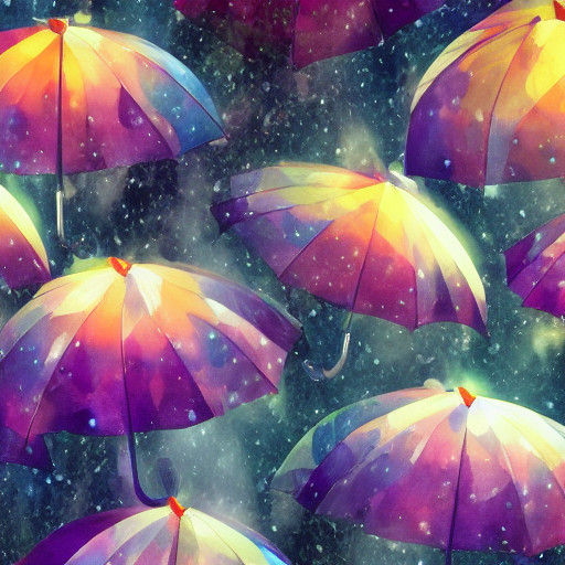 Crystal Umbrellas Under Vibrant Full Moons