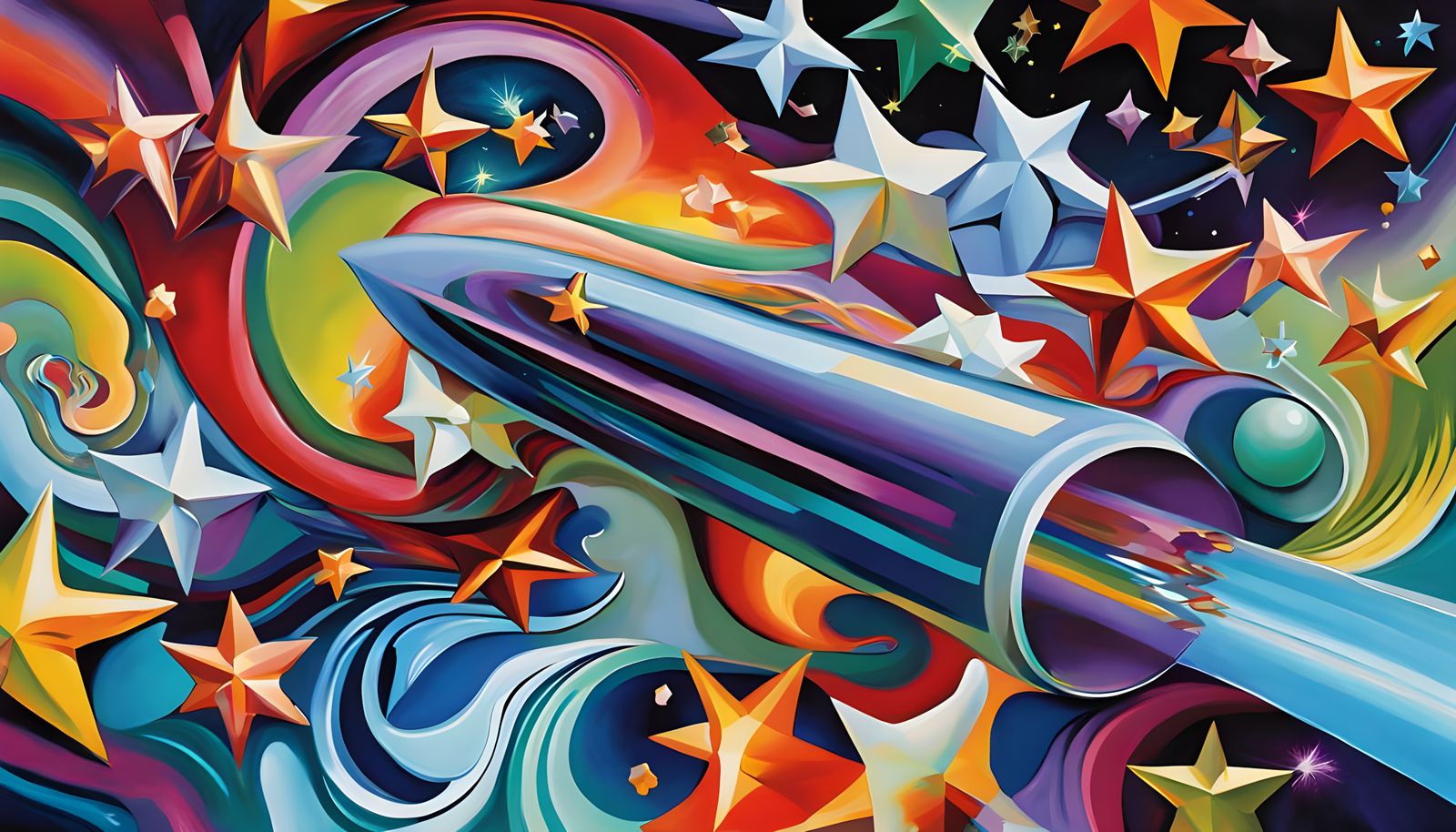 Cosmic Whirlwind in Vibrant Oil
