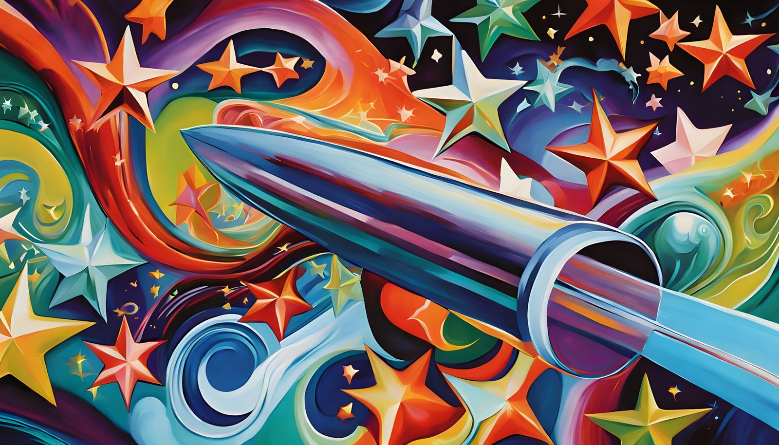 Surreal Cosmic Odyssey in Cyberpunk Style