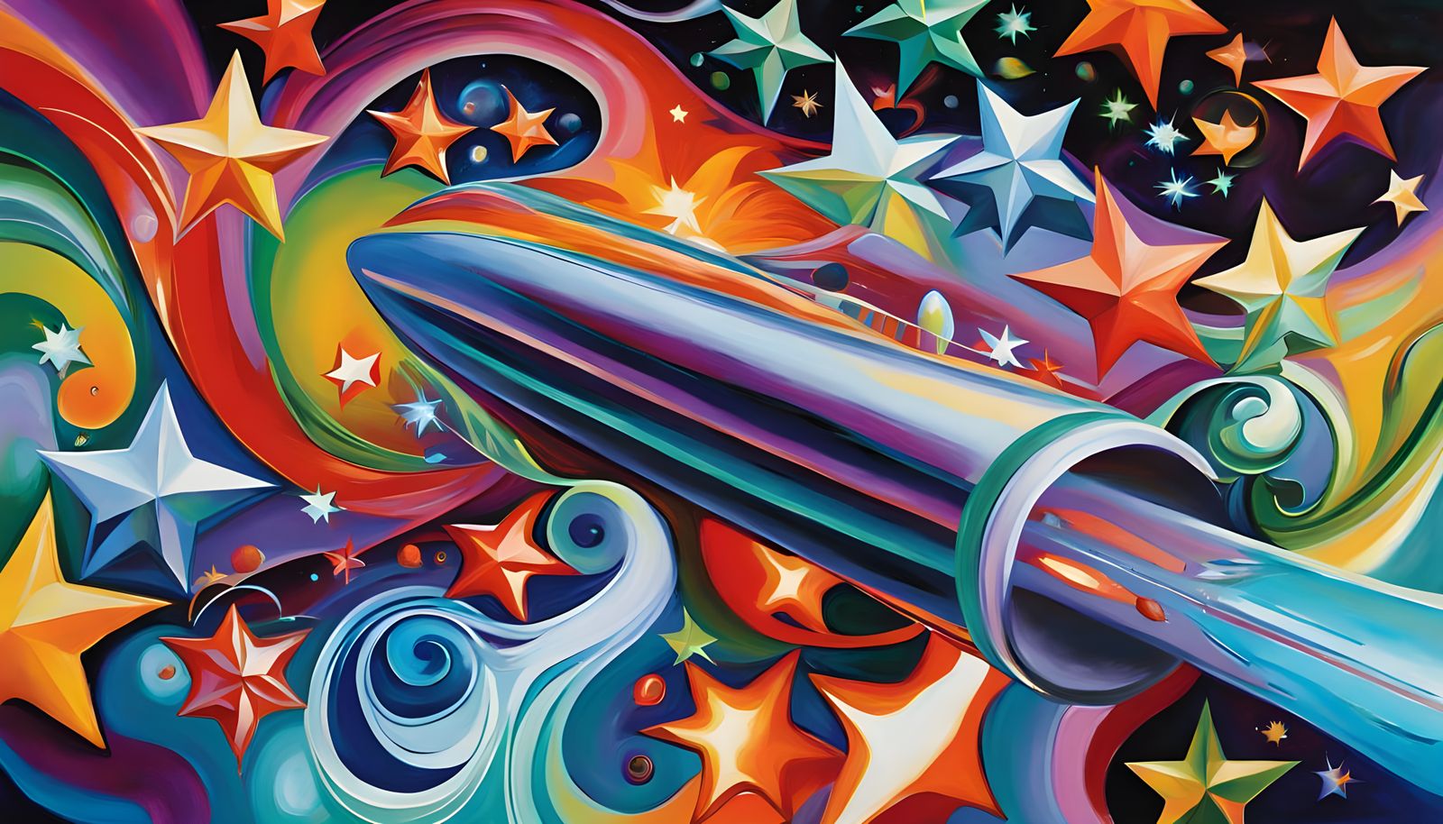 Vibrant Vortex Odyssey: A Miraculous, Surreal Oil Painting