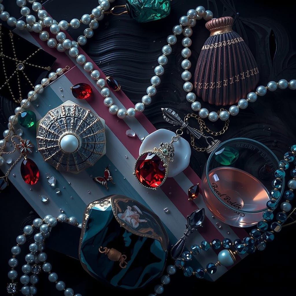 Hyper-Realistic Gelato Colors with Gemstones and Pearls