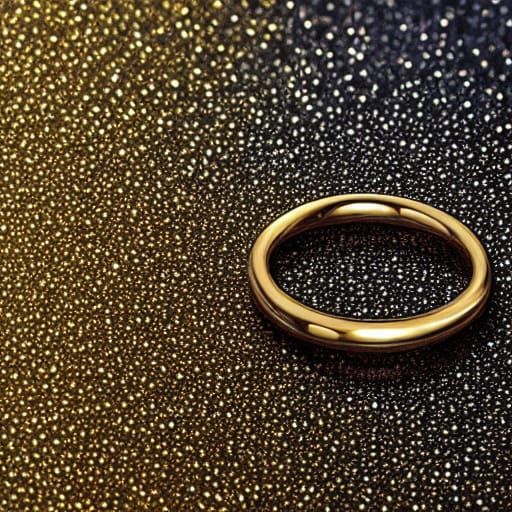 Luxurious Gold Ring in Macro Detail