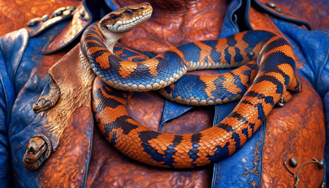 Rattlesnake Preacher in Abstract Expressionist Style