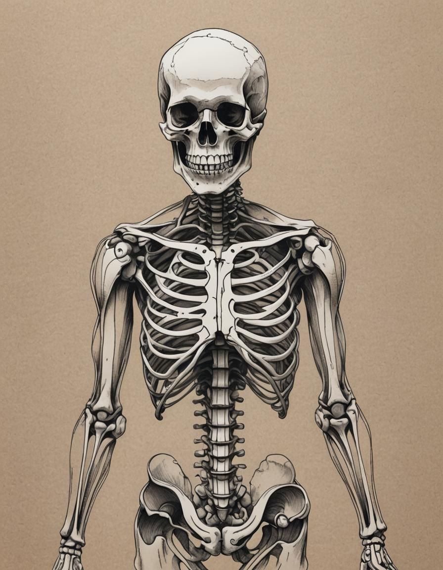 Vibrant Skeleton Celebrates Halloween in Minimalist Tattoo A...