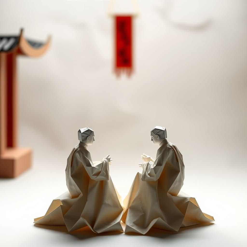 Unbroken Spirit Triumphs in Adversity with Soft Focus Origam...