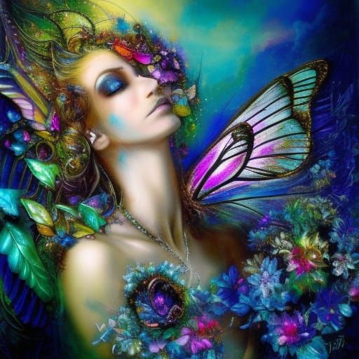 Enchanted Fey Butterflies in Vibrant Prismatic Hues