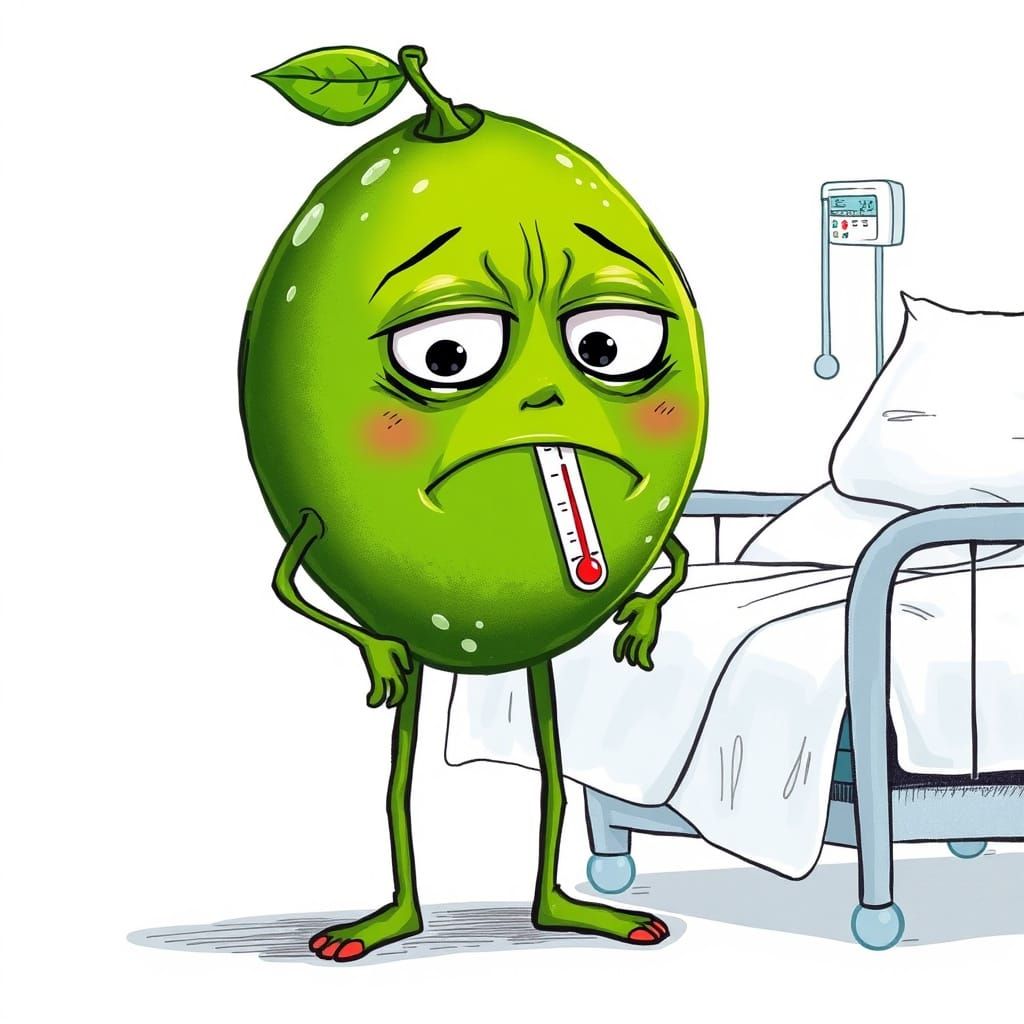 Sickly Lime in Whimsical Illustration