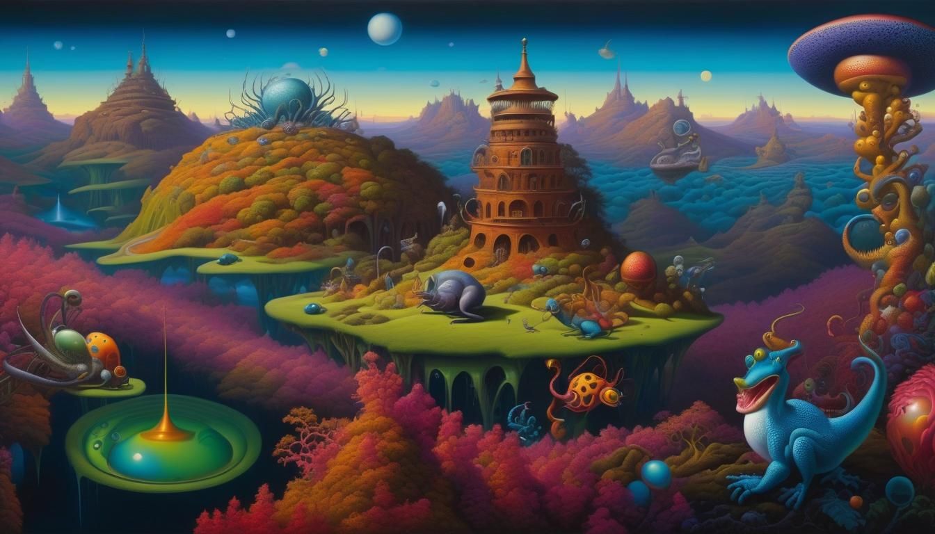 Epic Surreal Masterpiece in Modern Oil on Canvas