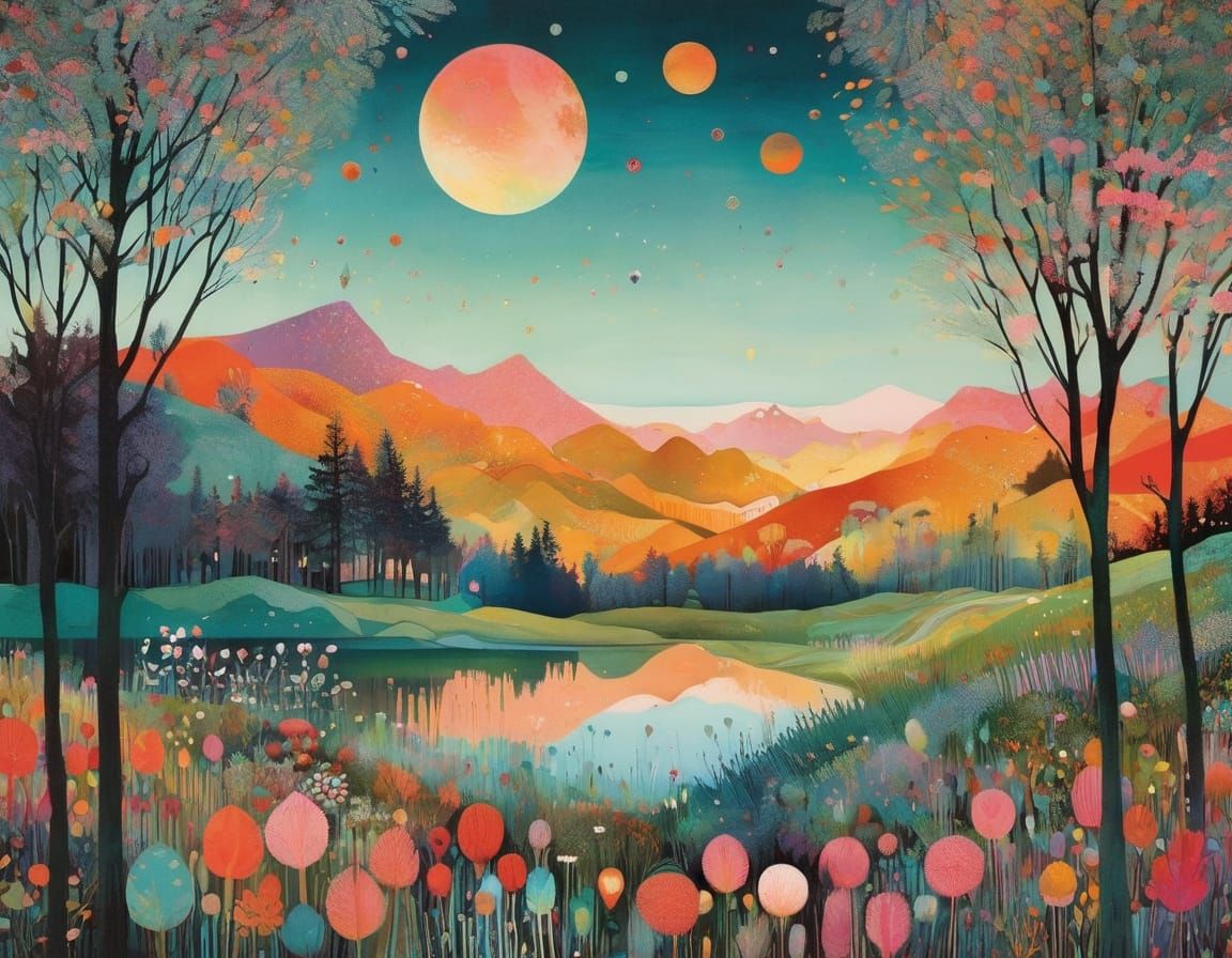 Vibrant Pastel Colors in Joyful Artistic Style