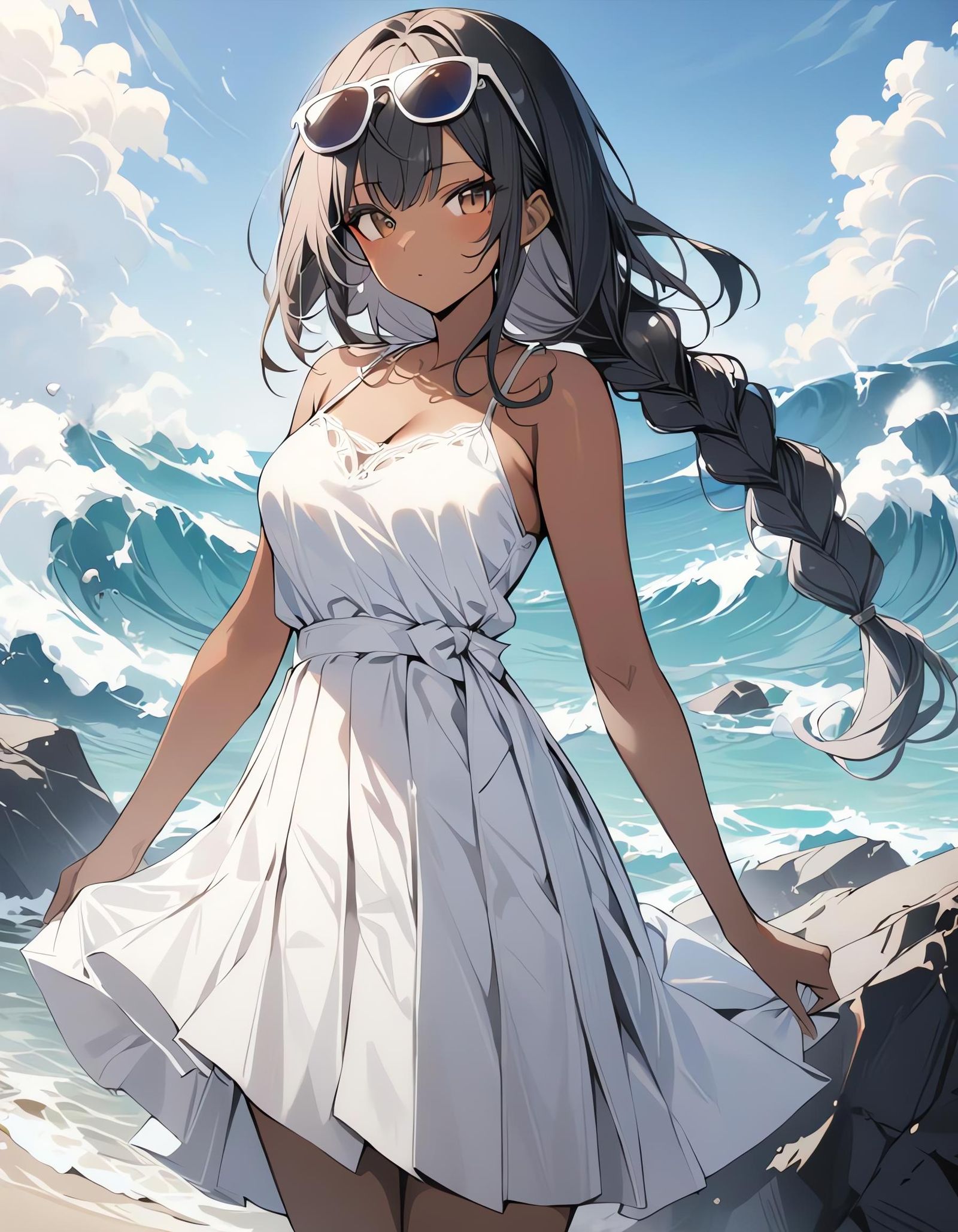 Surreal Western Goddess Stares Out at the Ocean