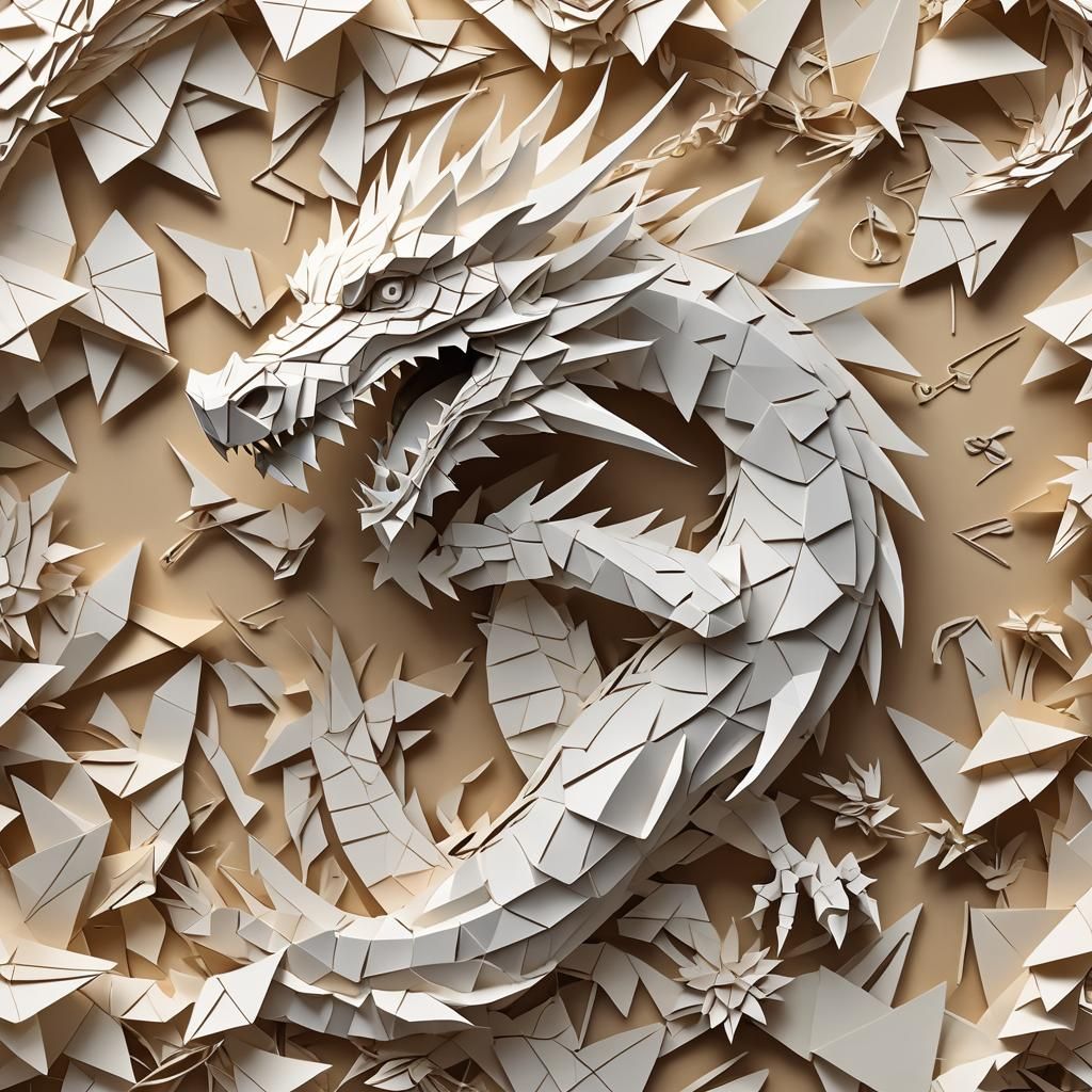 Ethereal Origami Dragon in Soft Focus Beauty