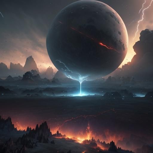 Epic 3D Meteore Impact in Destructive Atmosphere