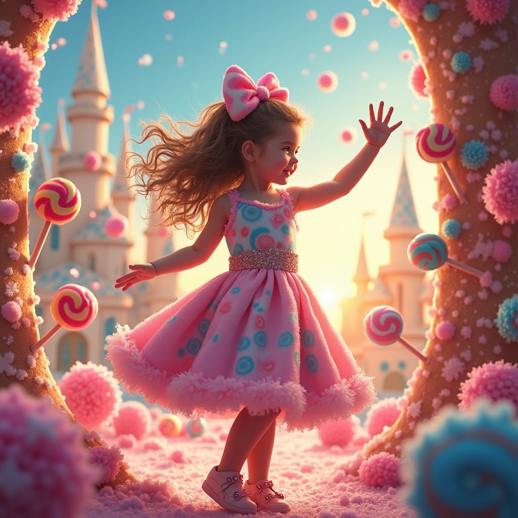 Sugary Wonderland Goddess Beckons in Vibrant Digital Art