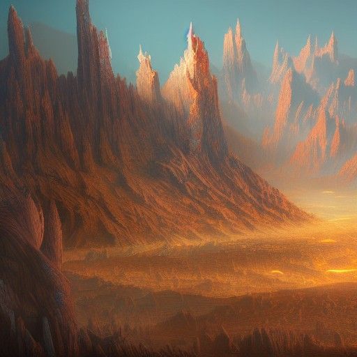 Cyberpunk God of the Desert Cliffs