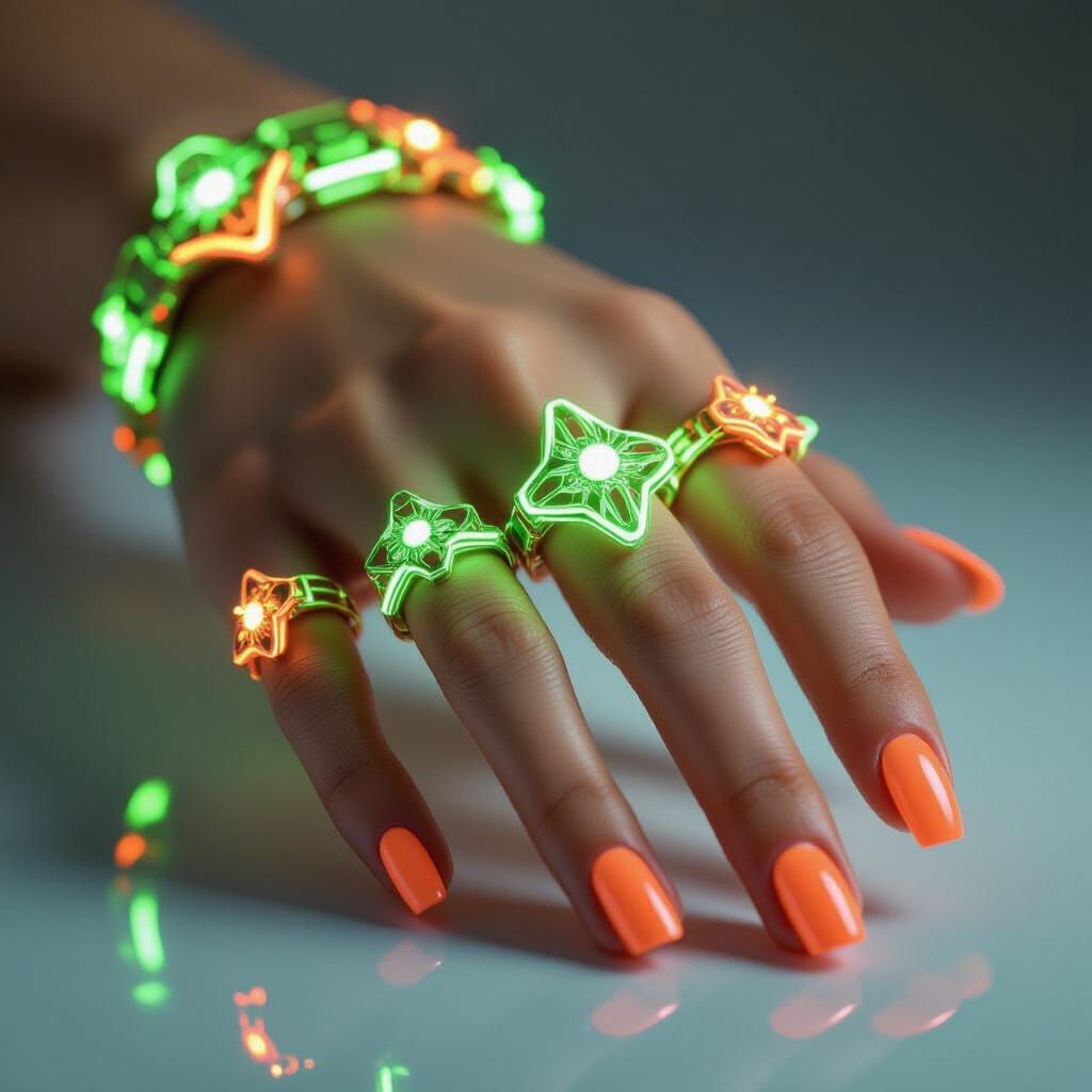 Neon Jewel Adornments: Hyperrealistic High Fashion Studio Sh...