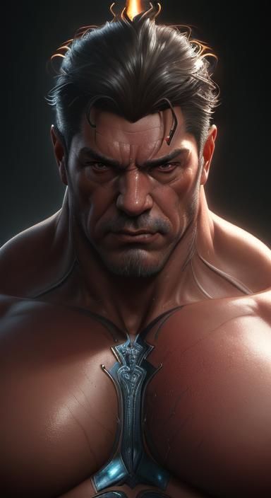 Devil Handsome Man massive muscular muscle body