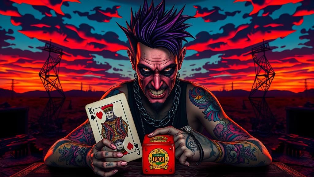 Gothic Punk Rocker in Post-Apocalyptic Twilight, with a Game...