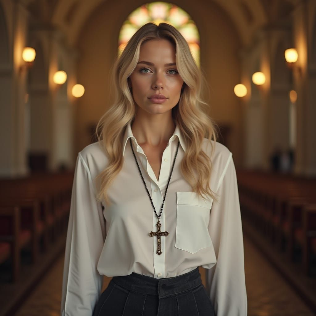 Hyper Realistic Photo of Woman in Temple