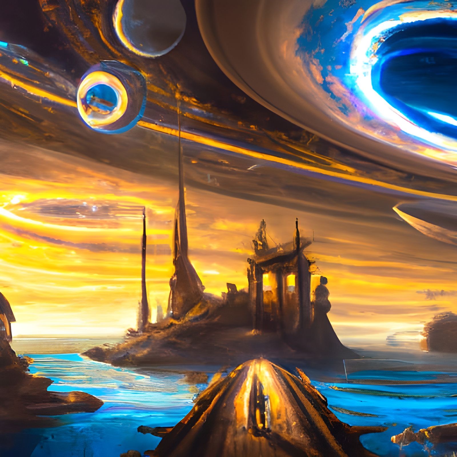 Ethereal Odyssey Landscape in Hyperrealistic Style