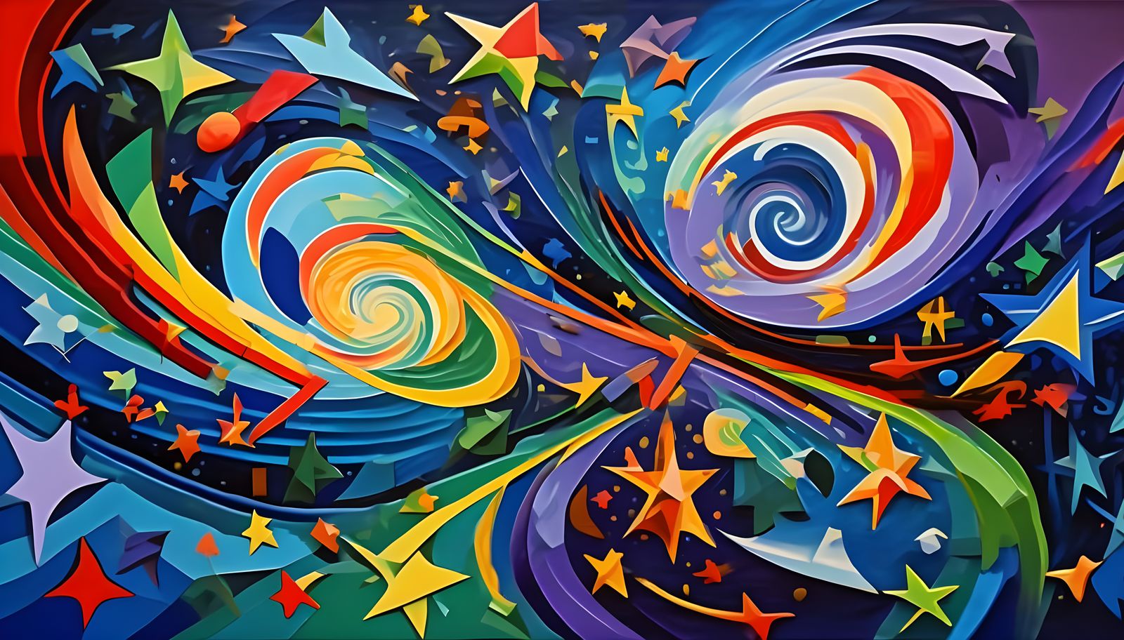 Cosmic Hurricane Maelstroms as Impasto Oil Painting