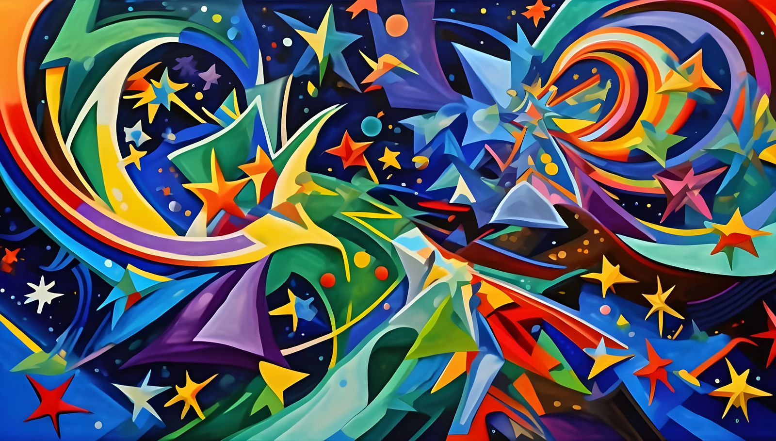 Cosmic Hurricane Maelstroms in Impasto Oil Style