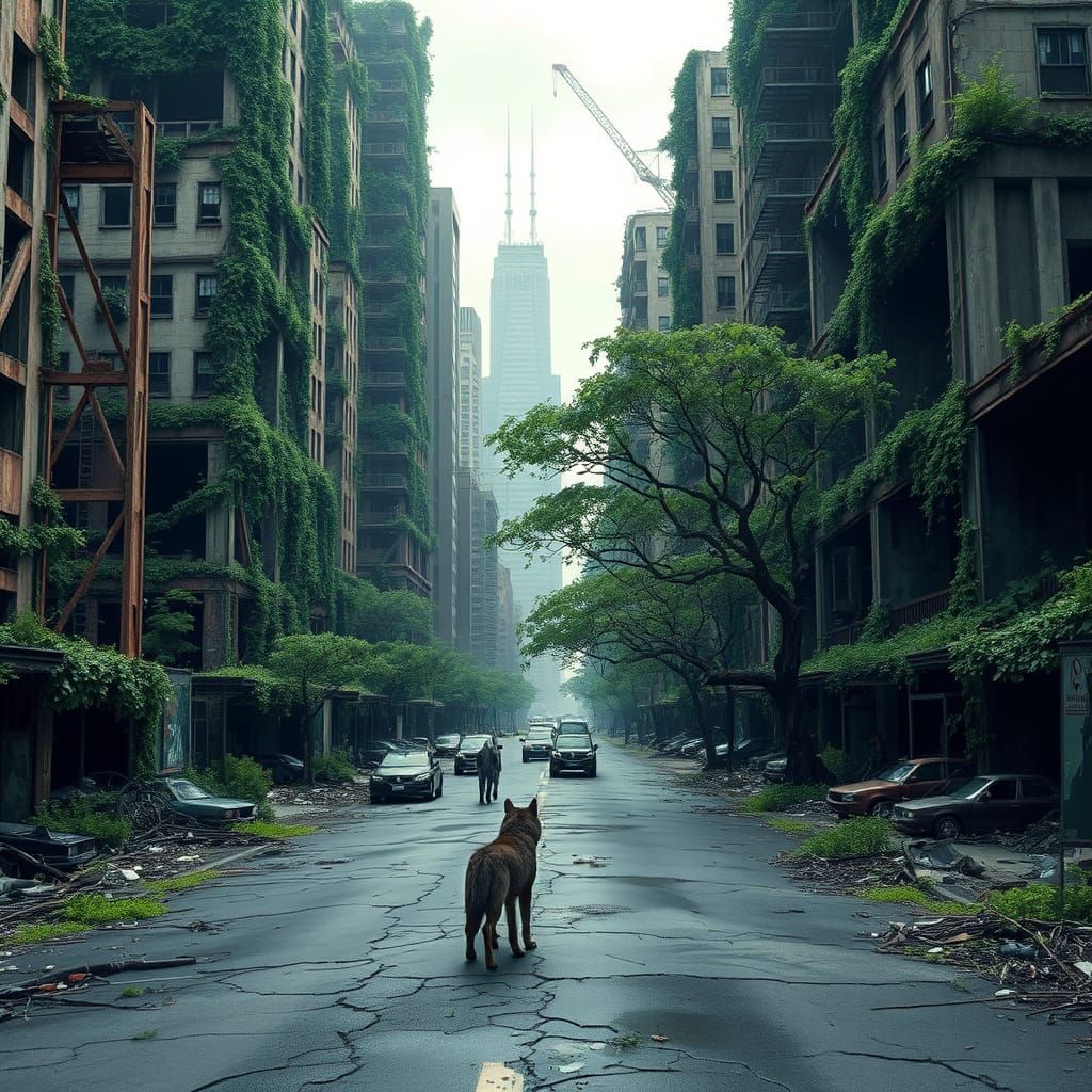 Post-Apocalyptic Metropolis Reclaimed by Nature