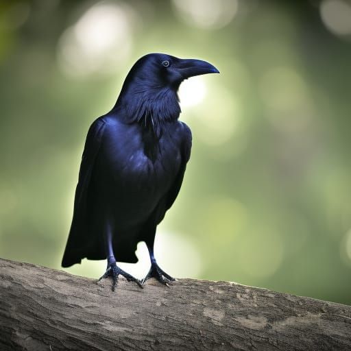 Mysterious Raven in Profound Bokeh