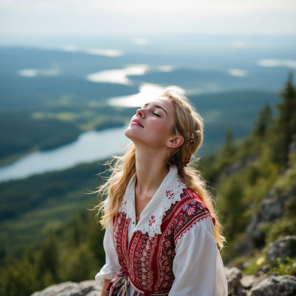 Young Finnish Woman Finds Serenity in Koli National Park