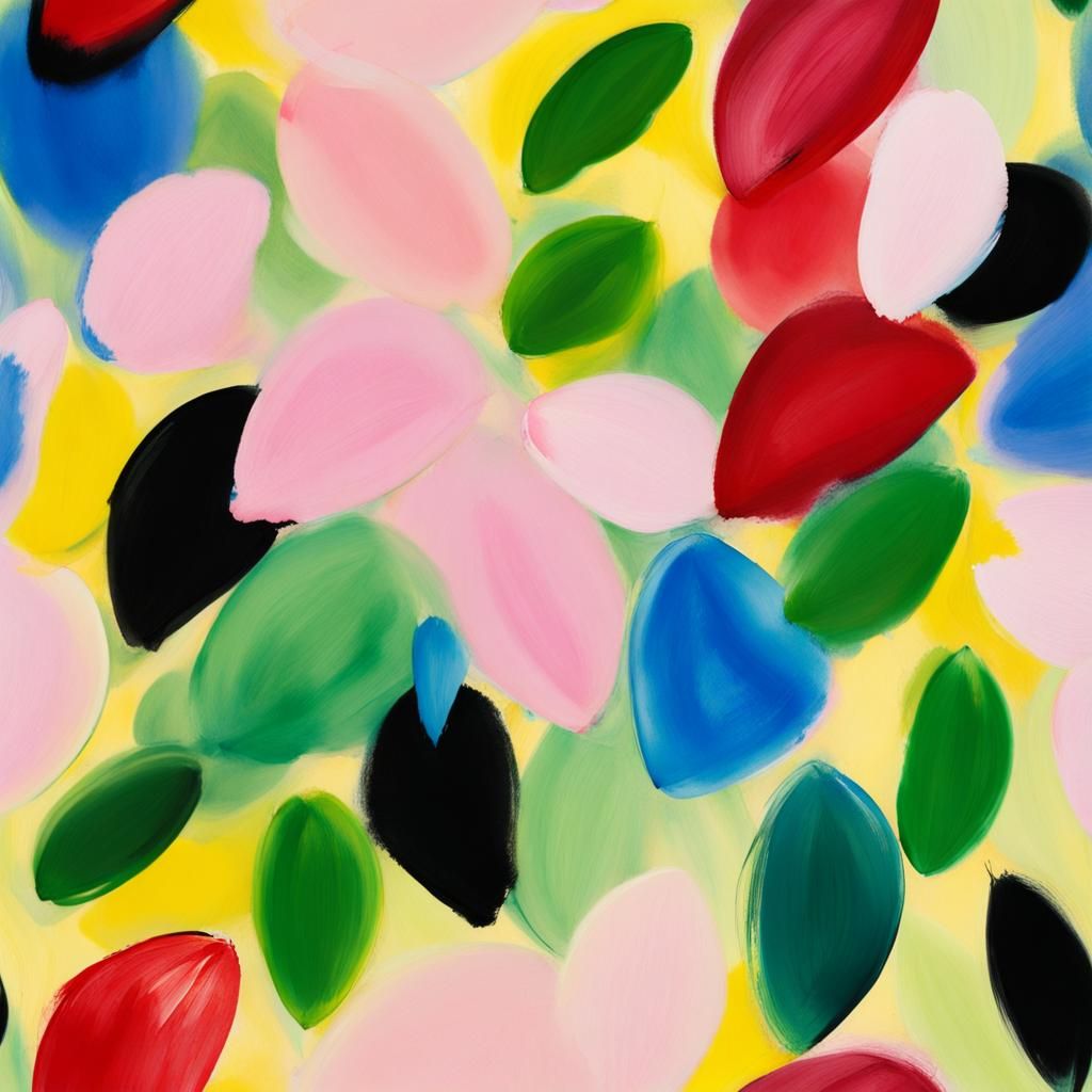 Vibrant Abstract Blooms in Thick Brushstrokes