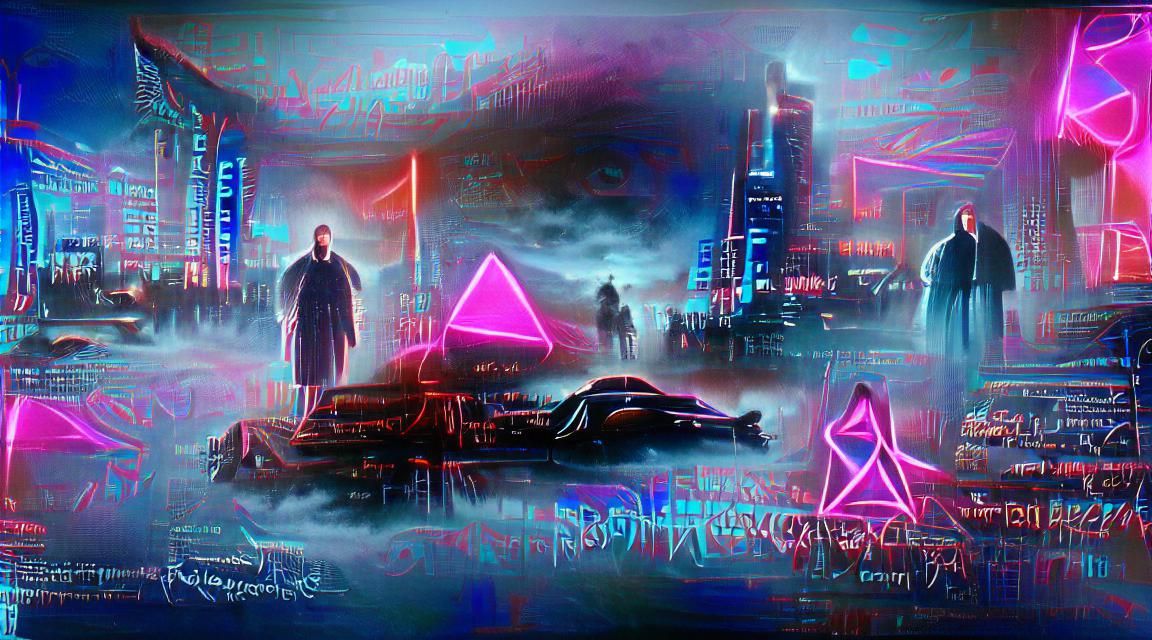 Neon Cyberpunk Vision of a Futuristic Dystopian Landscape