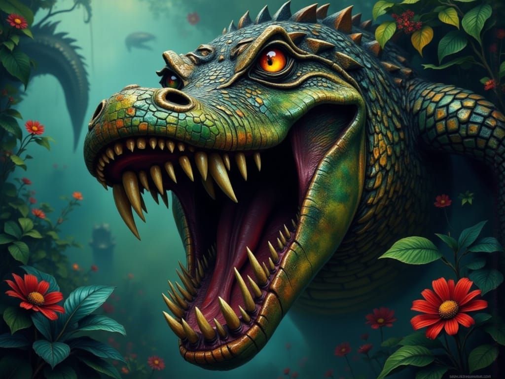 Surreal Hyper-Realistic Shark Dentist in a World of Eldritch...