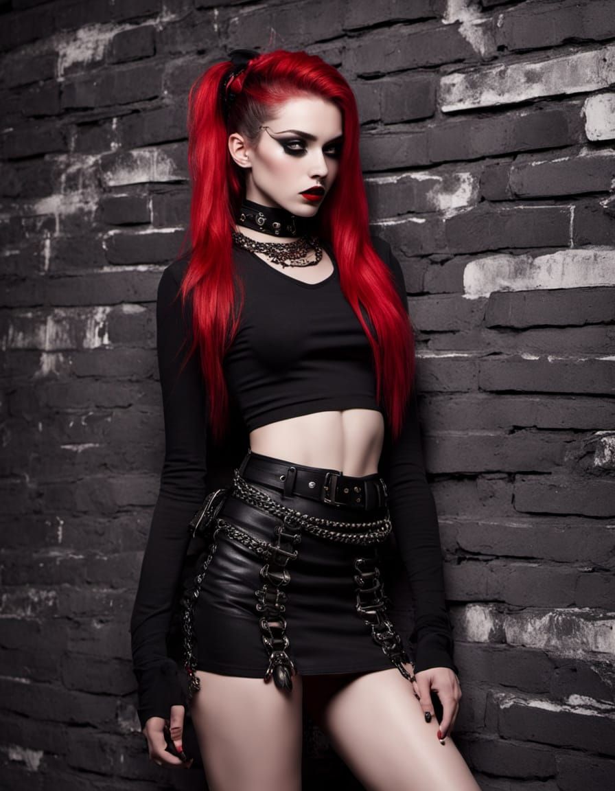 Gothic Punk Woman in Edgy Style