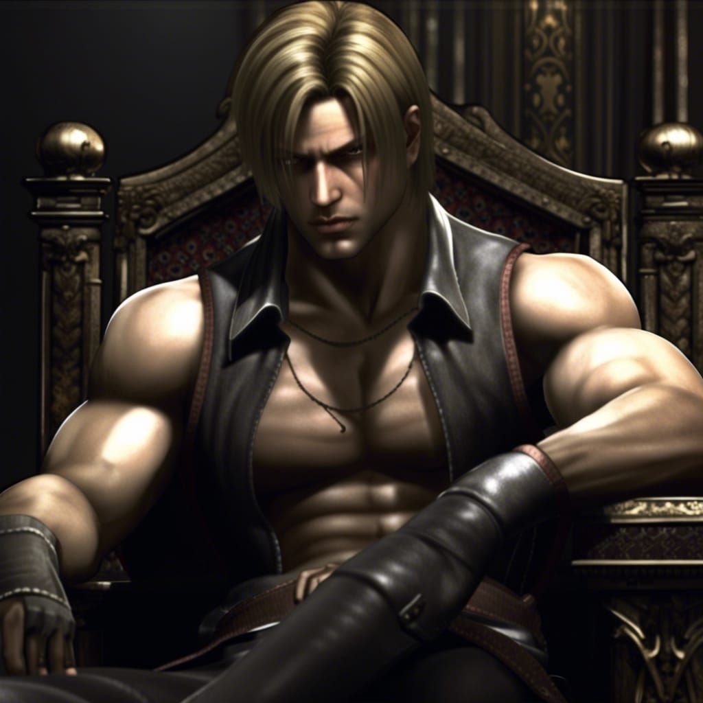 Leon Kennedy as Adonis God Sitting on a Throne