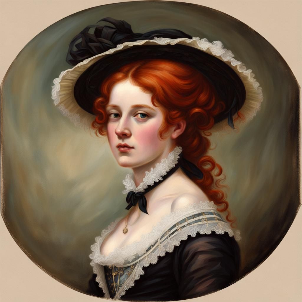 Dainty Scottish Victorian Beauty in Red Locks