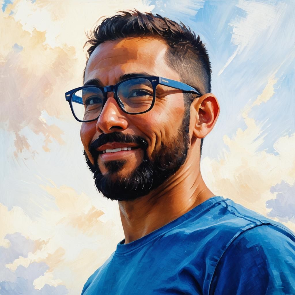 Sensual Young Man with a Velvet Smile, Neo-Expressionist Oil...