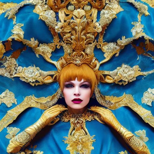 Regal Queen in Opulent Throne Room