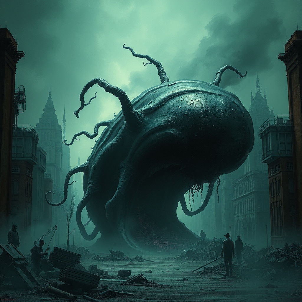 Biomechanical Horror in a Desolate Post-Apocalyptic Wastelan...