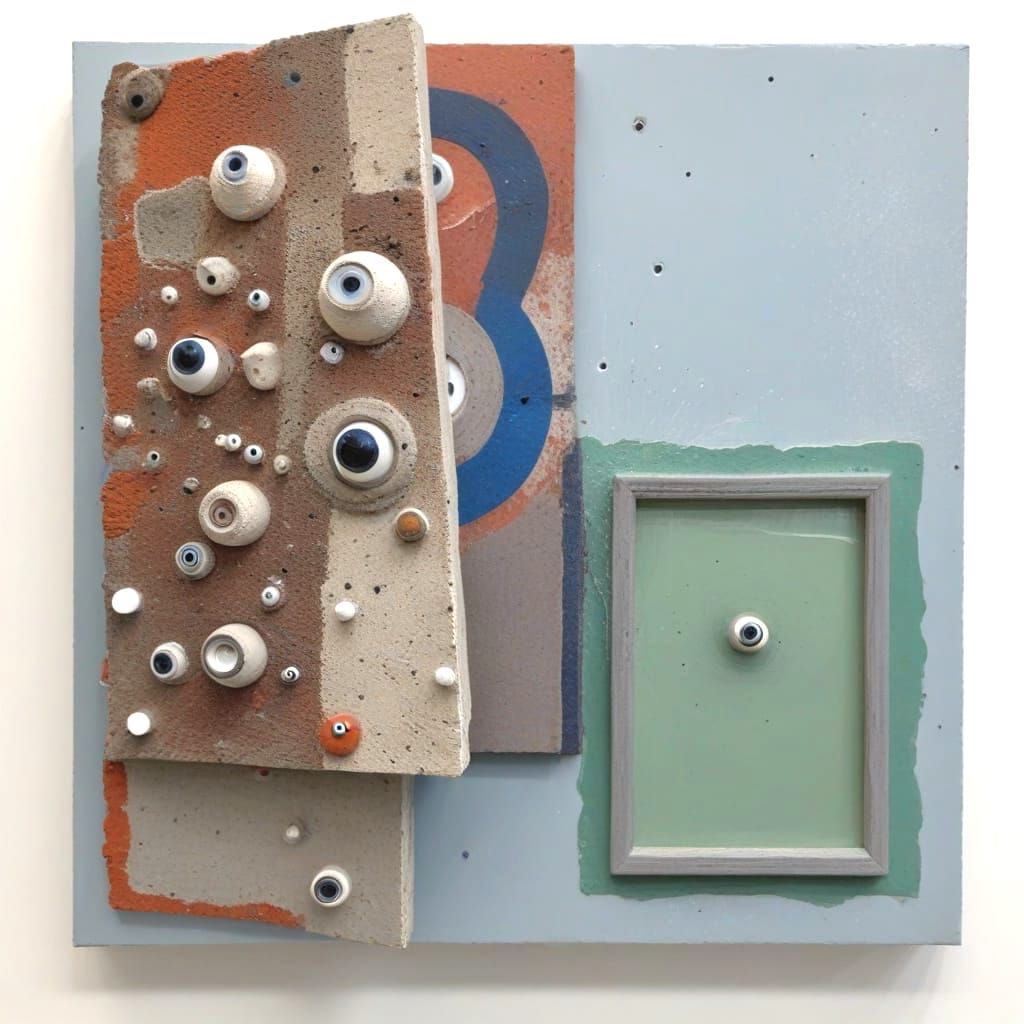 Ephemeral Abstract Sculpture in White Stucco