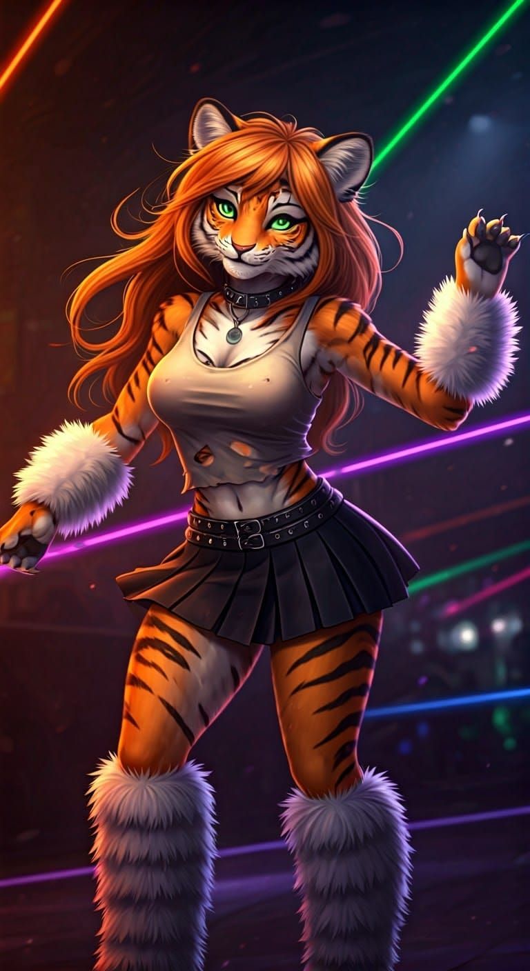 Goth Club Vixen Dances Under Flashing Lasers