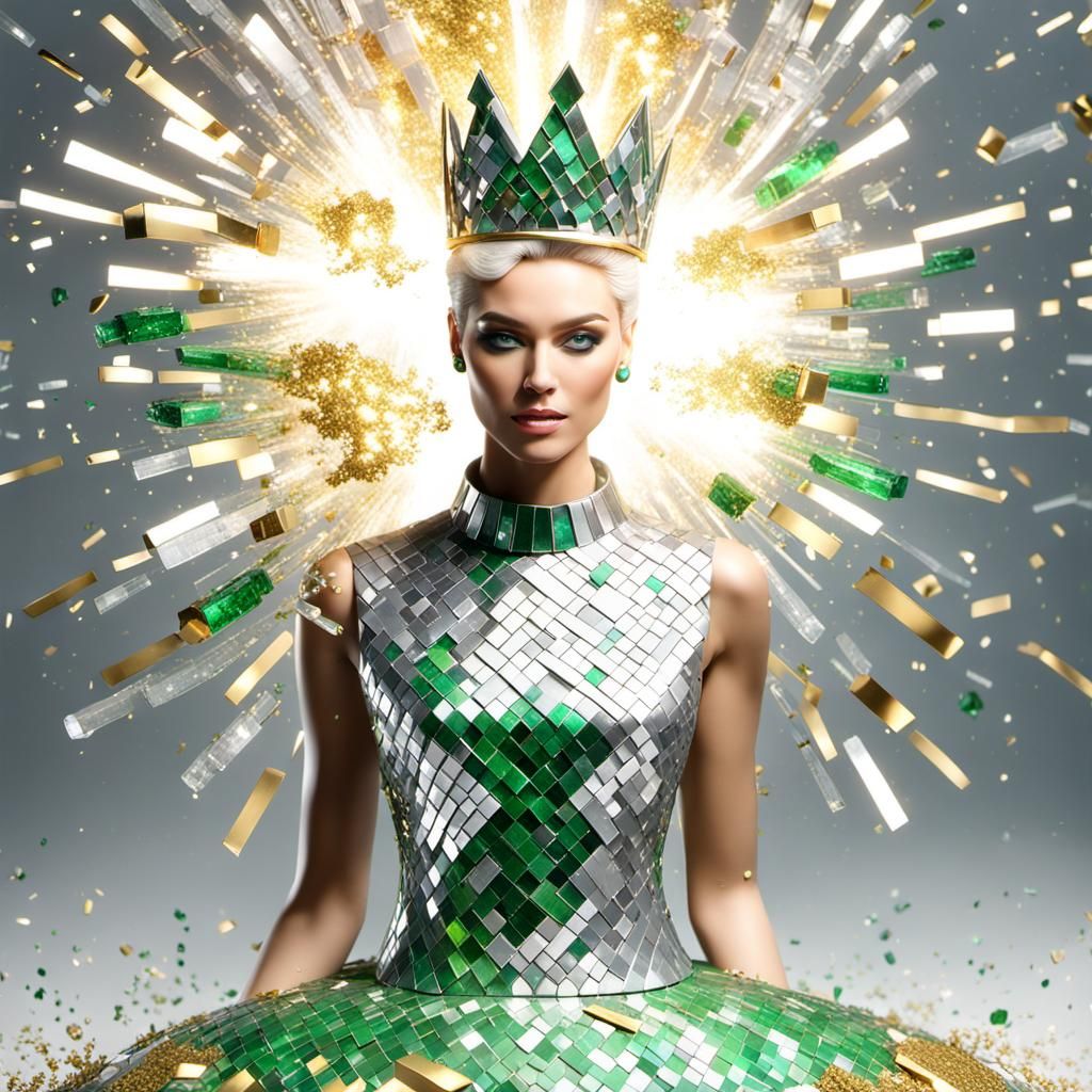 Cyberpunk Goddess in Byzantine Splendor