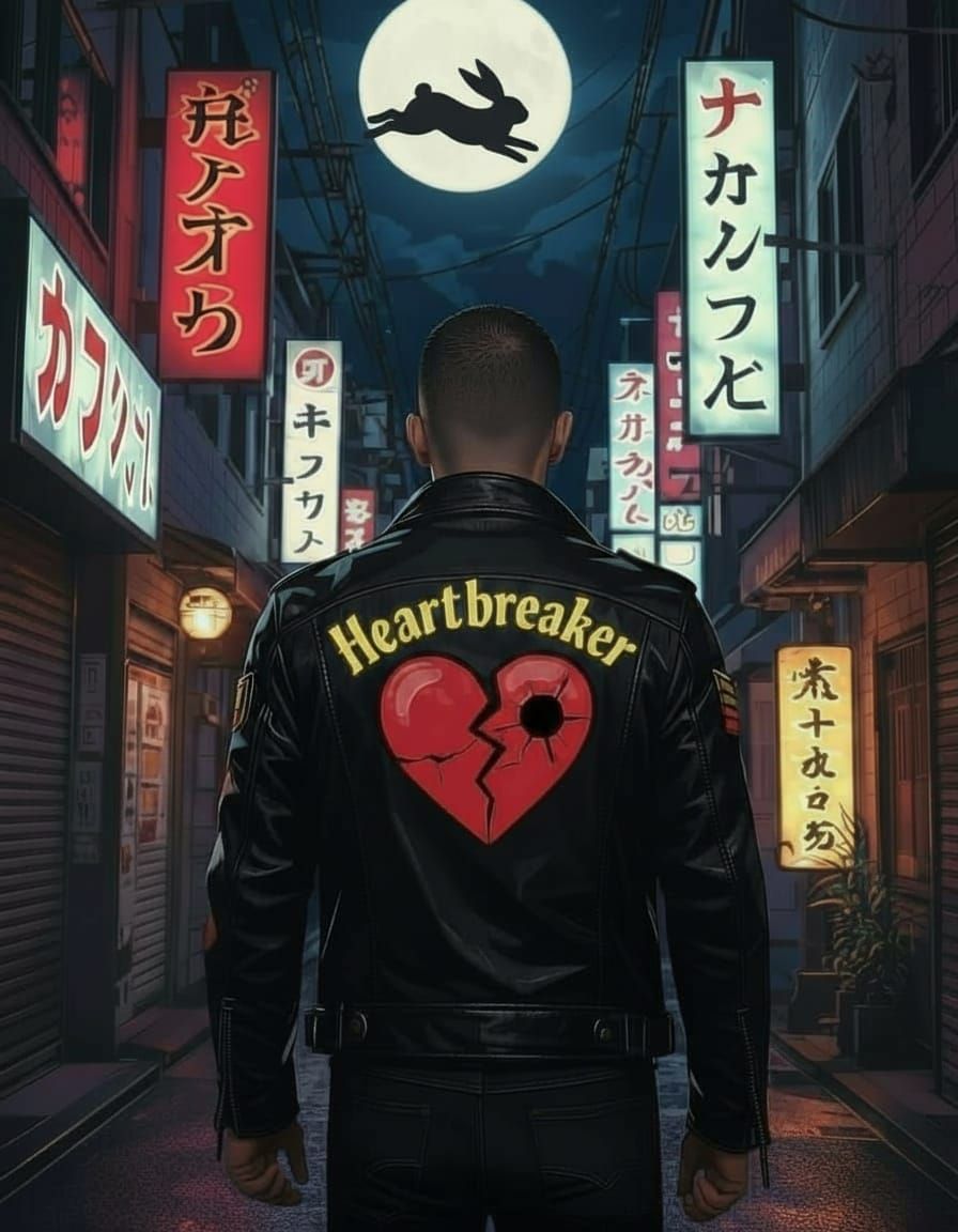 Heartbreaker Military Patch on Biker Jacket
