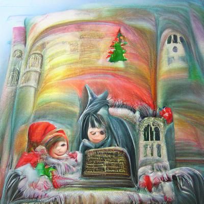 The most beautiful Christmas storybook illustration pastel g...