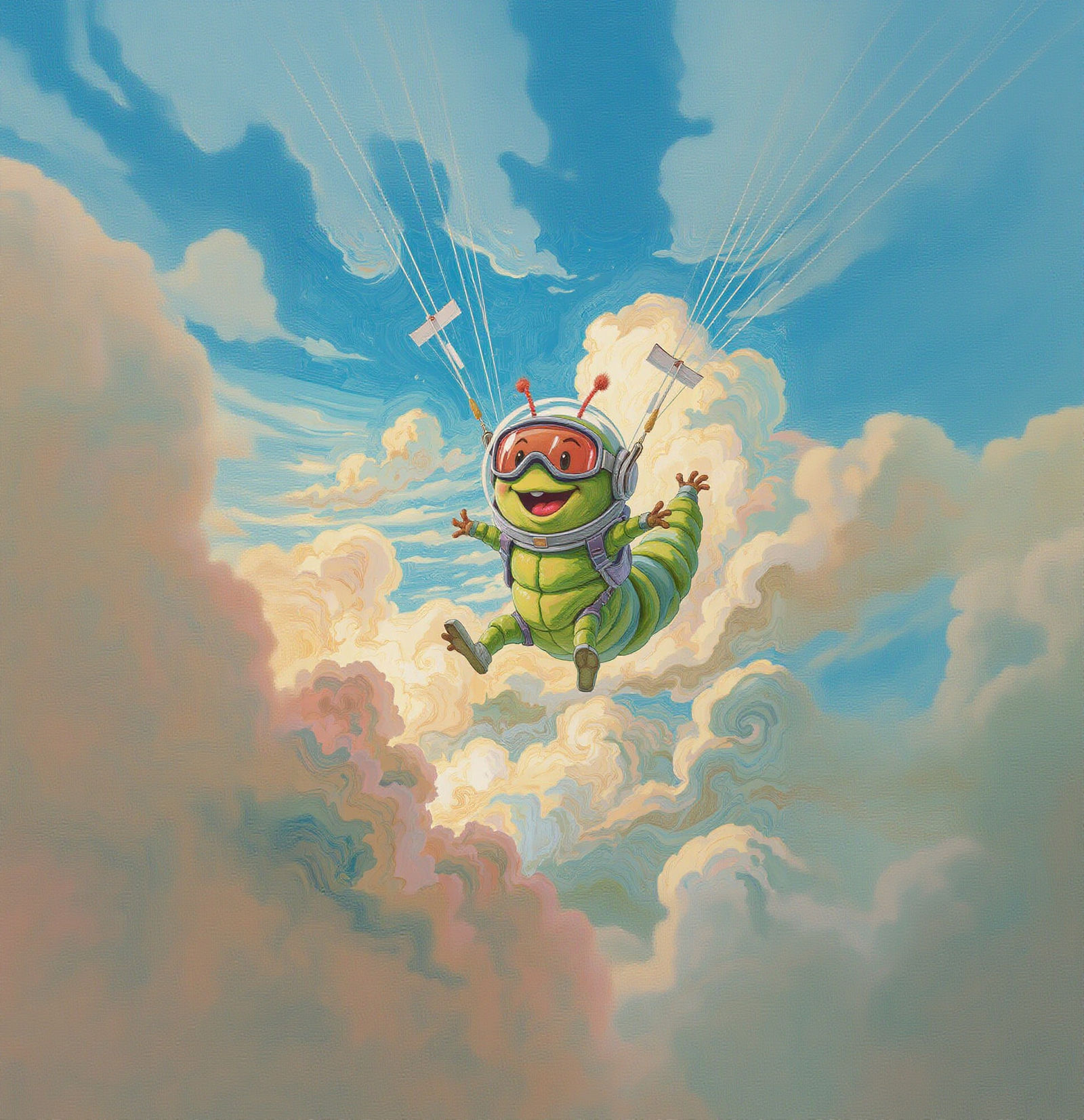 Excited Caterpillar Skydiving Adventure