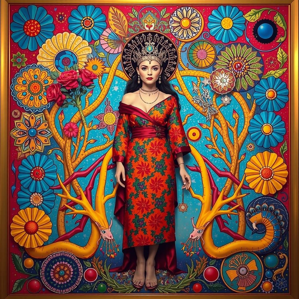 Vibrant Geometric Patterns in Photorealistic Style