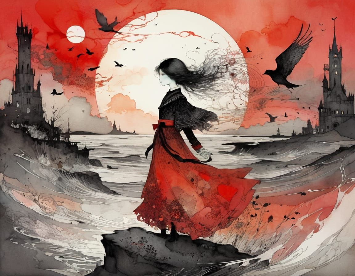 Dreamlike Sailor's Delight under a Vibrant Sunset