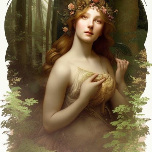 Renaissance Goddess in Enchanted Forest