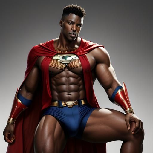 Superhero Aesthetic of a Strong African Hero