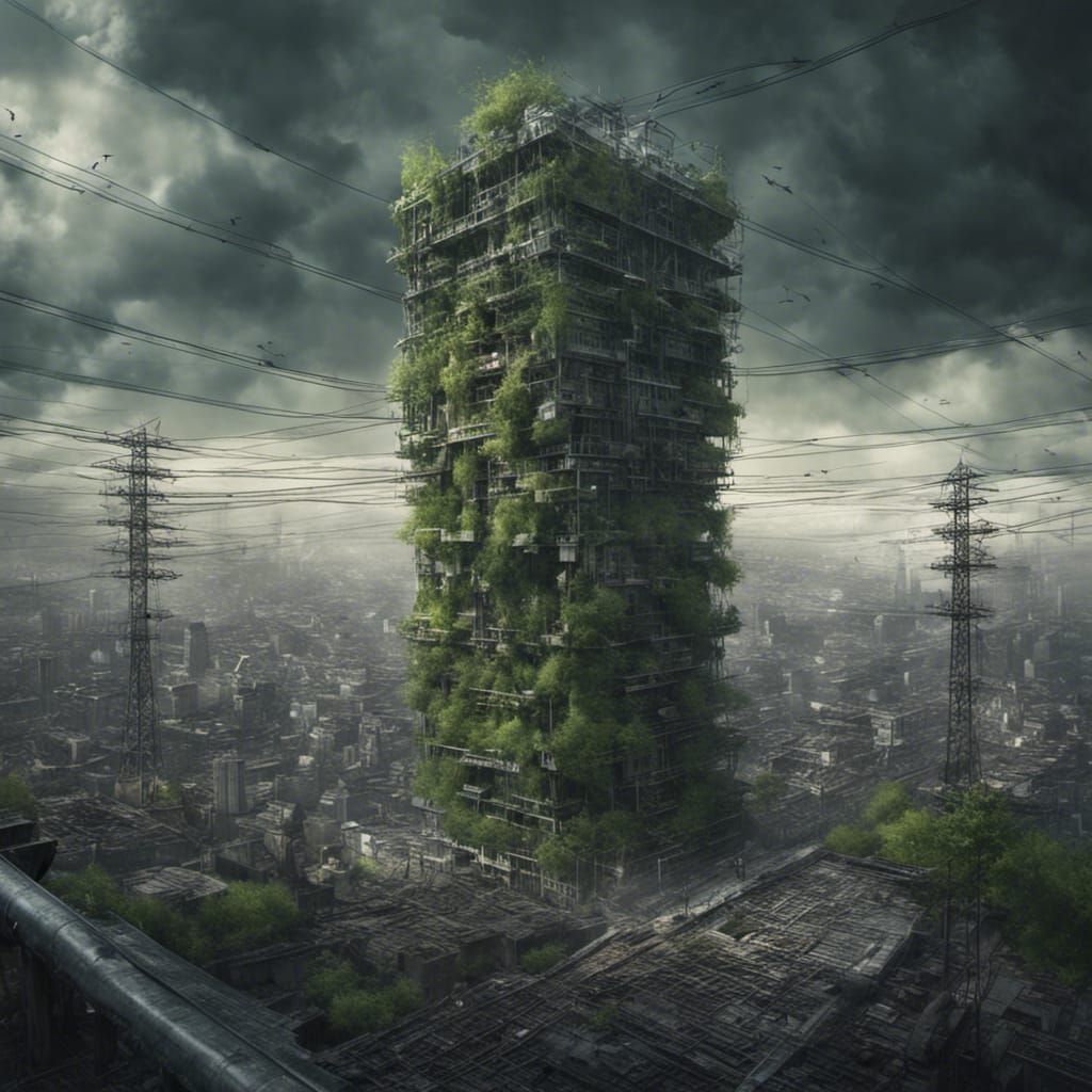 Futuristic City in the Sky: Detailed Matte Painting