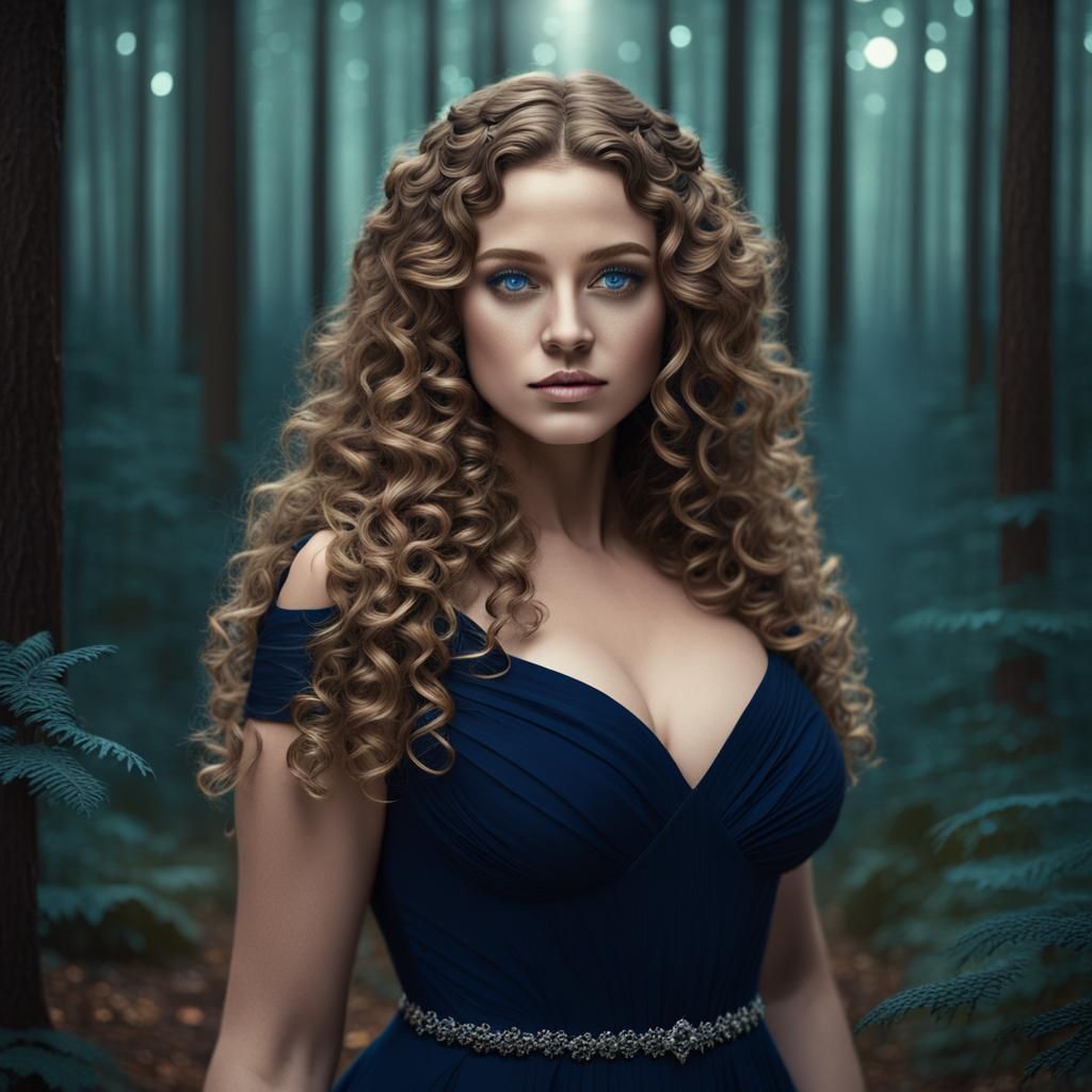 Ethereal Forest Siren in Midnight Splendor