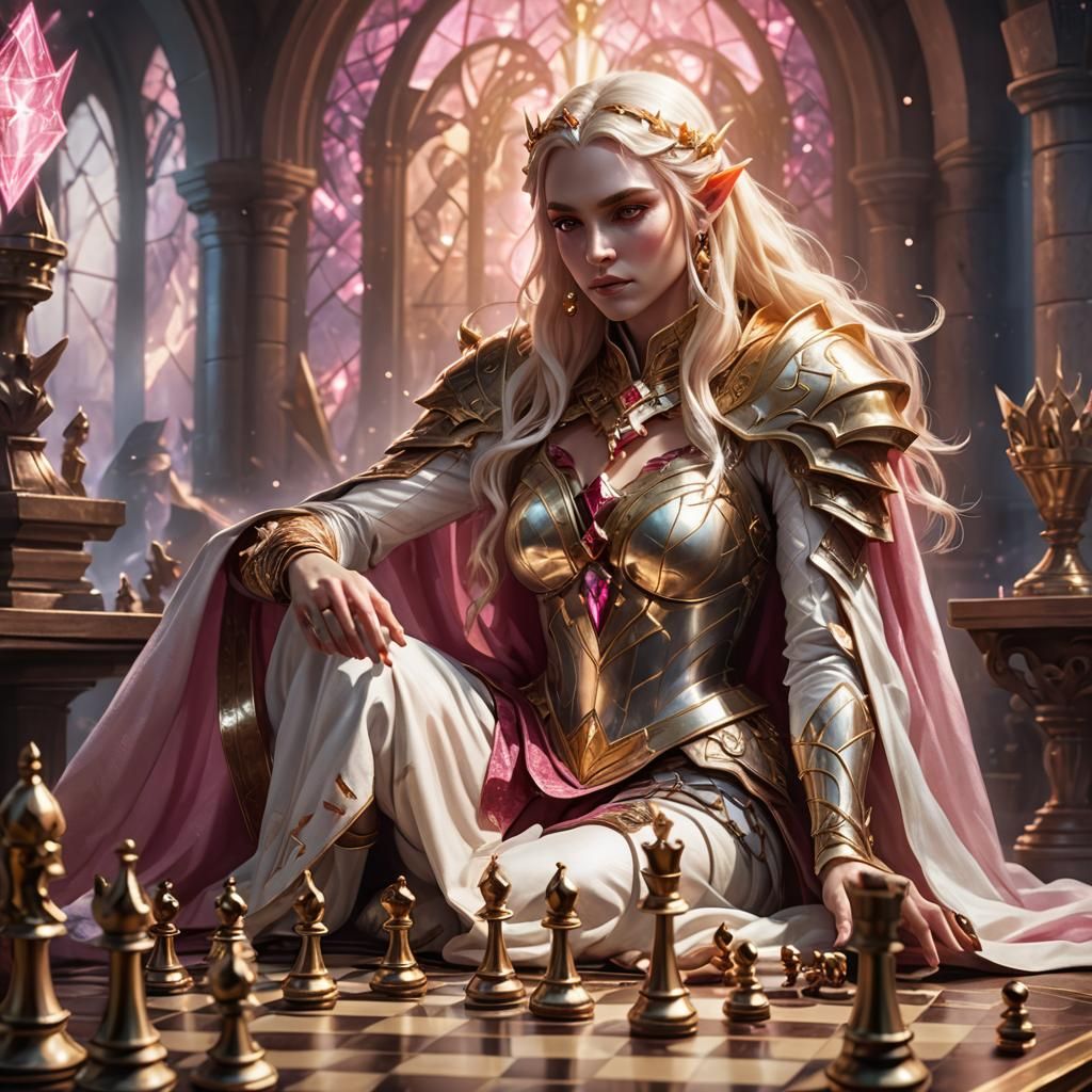 Goddess of Chess in Exquisite Magical Armor
